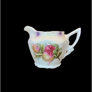 Antique Johann Seltmann Bavaria Germany Porcelain Creamer Pitcher Fruit Motif